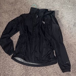 Black north face rain jacket